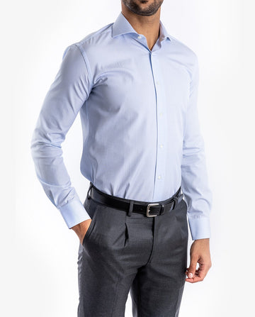 Camisa 100% Algodón en Azul Claro